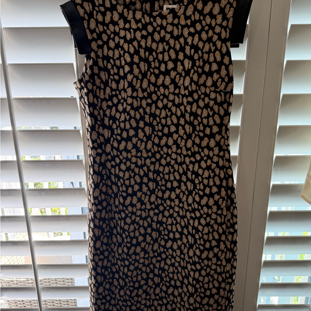 Elegant Black and Cream Sleeveless Dress